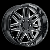 AMERICAN OUTLAW 12 GAUGE OFFROAD 17X8.5 +0 5X127 C.B 71.5 GLOSS BLACK WITH MILLED