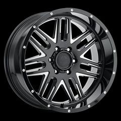 AMERICAN OUTLAW 12 GAUGE OFFROAD 17X8.5 +0 5X127 C.B 71.5 GLOSS BLACK WITH MILLED
