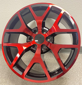 24" STW 288-M GMC REPLICA Wheel 🌟 24X10 +30 6X139.7 🌟 C.B 78.1 B Black & Red Rim