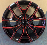 28" STW 288-M GMC REPLICA Wheel 🌟 28X10 +25 6X139.7 🌟 C.B 78.1 B Black & Red Window Rim