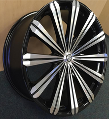 24" Borghini B18 Wheel π 24X9.5 +30 6X135 + 6X139.7 π C.B 87.1 Black Machined Rim