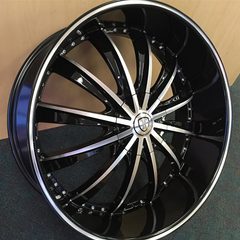 20" Borghini B19-M Wheel π 20X8.5 +13 6X139.7 π C.B 108 Black & Machined Rim + Lip