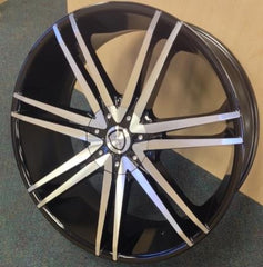 24" Borghini B20 Wheel 🌟 24X9.5 +30 6X132 + 139.7 🌟 Black & Machined Rim