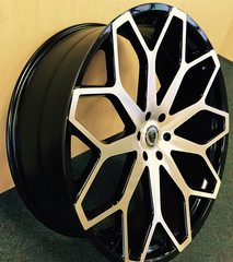 24" Borghini B28 Wheel π 24X8.5 +35 5X114.3 π C.B 73.1 Black & Machined Rim