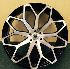 24" Borghini B28 Wheel π 24X8.5 +35 5X114.3 π C.B 73.1 Black & Machined Rim