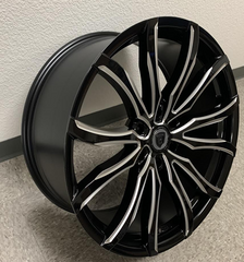 24" Borghini B33-M Wheel π 24X9.5 +30 6X139.7 π C.B 78.1 Black & Machined Window Rim
