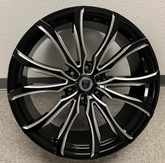 24" Borghini  B33-M Wheel 🌟 24X9.5 +30 6X139.7 🌟 C.B 78.1 Black & Machined Window Rim