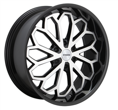 22" Borghini B68 Wheel π 22X9.5 +25 6X139.7 π C.B 78.1 Black & Machined Rim