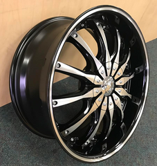 20" Borghini B8-M Wheel 🌟 20X8.5 +30 6X139.7 🌟 C.B 73.1 Black & Machined Rim + Lip