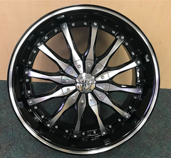 20" Borghini B8-M Wheel 🌟 20X8.5 +30 6X139.7 🌟 C.B 73.1 Black & Machined Rim + Lip