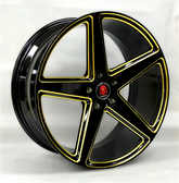 20" Drift Racing DR34 Wheel π₯ 20X8.5 +35 5X114.3 π₯ Black & Yellow Baller Rimβ