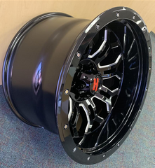 20" HAVOK H108 Wheel 🔥 20X12 -44 8X180 🔥CB 125 Black & Machined Window Rim 🔻