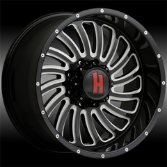 20" HAVOK H111 Wheel 🌟 20X12 -44 8X180🌟 C.B-125.2 Black & Machined Window Rim + Lip