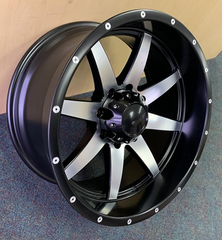 20" HAVOK H112 Wheel 🔥 20X9 -12 5X127 🔥 C.B 78.1 Black Lip & Machined Rim 🔻