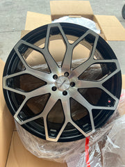24" Borghini B28 Wheel π 24X8.5 +35 5X114.3 π C.B 73.1 Black & Machined Rim