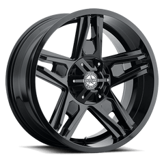 22" American Outlaw Lonestar Wheel 🔥 22X11.5 -38 6X139.7 🔥 C.B 106.2 Gloss Black Rim ✅🔻
