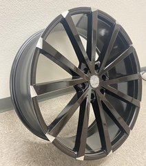 22" U2 Wheel U2-77-M Wheel 🌟 22X9.5 +30 6X139.7 🌟 C.B 78.1 Black & Machined Rim + Tips