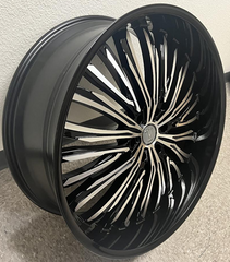 24" VELOCITY VW36-M Wheel 🌟 24X9.5 +30 6X139.7 🌟 C.B 78.1 Black & Machined Rim