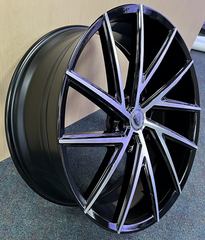 22" Borghini  B25 Wheel 🌟 22X9.5 +30 6X139.7 🌟 C.B 78.1 Black & Machined Rim