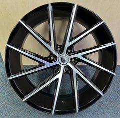 22" Borghini  B25 Wheel 🌟 22X9.5 +30 6X139.7 🌟 C.B 78.1 Black & Machined Rim