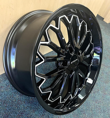 18" Borghini B67-M Wheel π 18X8 +38 5X114.3 π C.B 73.1 Black & Machined Tips Rim