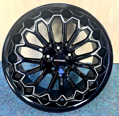 18" Borghini B67-M Wheel π 18X8 +38 5X114.3 π C.B 73.1 Black & Machined Tips Rim