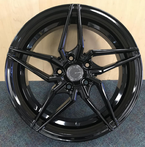 17" Velsen 101 Wheel 🔥 17X7.5 +38 5X114.3 🔥 C.B 73.1 Gloss Black 5 Spoke Rim ✅