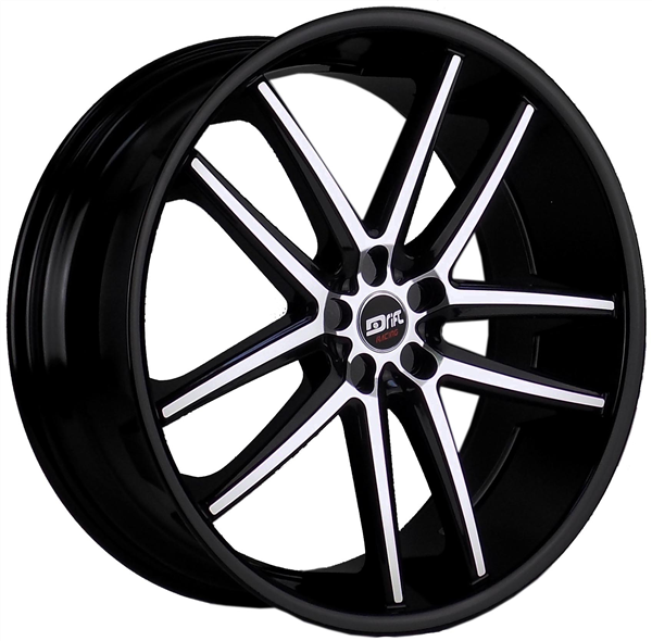 22" Drift Racing DR12 L912 Wheel 🔥22X9 +15 5X115 🔥CB 73.1 Black Machined Rim ✅