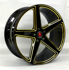 20" Drift Racing DR34 Wheel 🔥 20X8.5 +35 5X114.3 🔥 Black & Yellow Baller Rim✅
