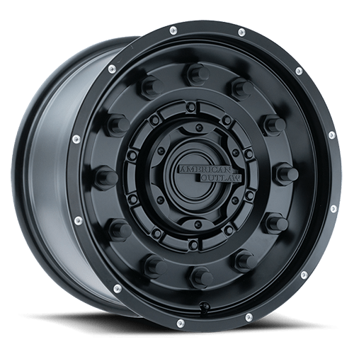 17" American Outlaw Dusty Road Wheel 🔥 17X8.5 +0 6X139.7 🔥 C.B 106 Satin Black Rim🔻✅