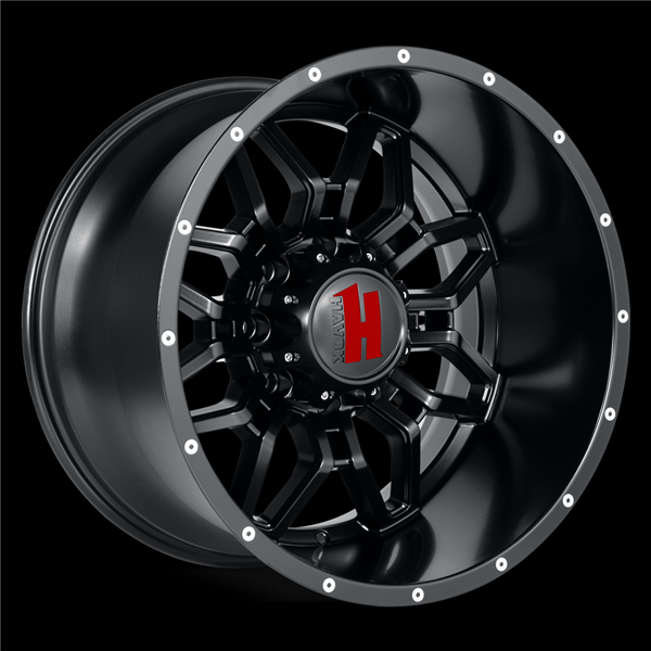 20" HAVOK H109 Wheel 🌟 20X12 -44 8X180 🌟 C.B-125.2 Matte Black Rim + Lip