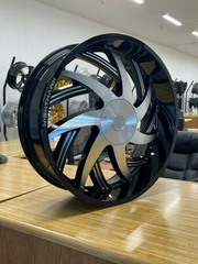 24" Nighthawk Luxury N990 Wheel 🔥 24X9.5 +30 6X135 + 6X139.7 ✅ C.B 87.1 Floating Cap Black & Machined Rim