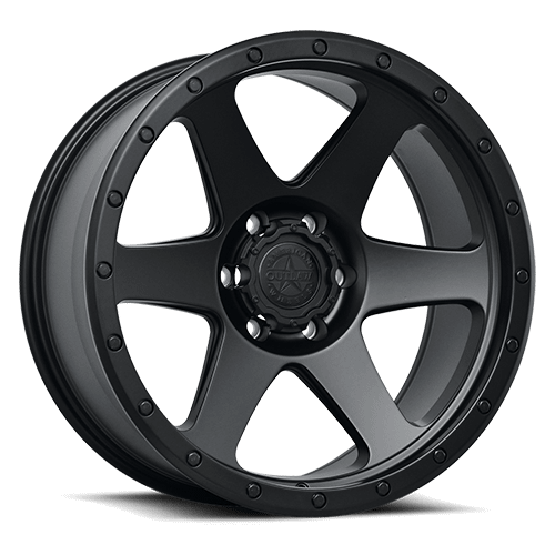 17" American Outlaw SideWinder Wheel 🔥 17X8.5 -10 6X139.7 🔥 C.B 106.2 Black Rim🔻✅