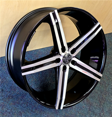 22" VERSANTE VE228-M Wheel 🔥 22X9 +15 5x115 🔥 C.B 74.1 Black & Machined Rim✅