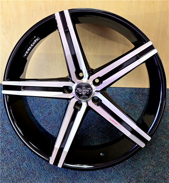 22" VERSANTE VE228-M Wheel 🔥 22X9 +15 5x115 🔥 C.B 74.1 Black & Machined Rim✅