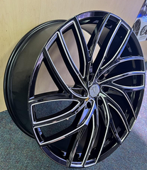 24" VELOCITY VW38-M Wheel 🌟 24X9.5 +30 6X139.7 🌟 C.B 78.1 Black & Machined Window Rim