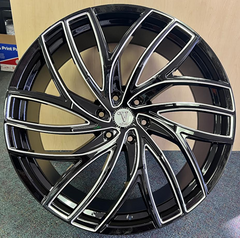 24" VELOCITY VW38-M Wheel 🌟 24X9.5 +30 6X139.7 🌟 C.B 78.1 Black & Machined Window Rim