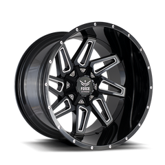 22" Force Off-Road F02 Wheel 🔥 22X12 -44 8X170 🔥C.B 125.2 Black & Milled Rim ✅