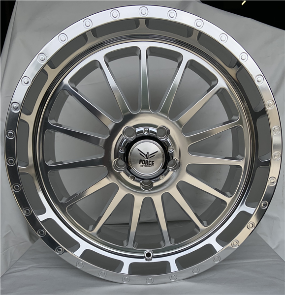 20" Force Off-Road F36 Wheel 🔥 20X10 -12 5X127 🔥 C.B 78.1 Silver Polished Rim ✅🔻