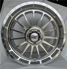 20" Force Off-Road F36 Wheel 🔥 20X10 -12 5X127 🔥 C.B 78.1 Silver Polished Rim ✅🔻