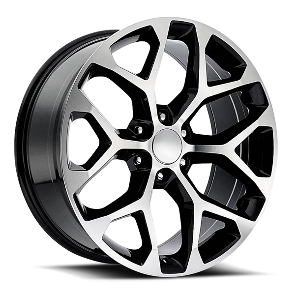 28" Snowflake Replica RP032 Wheel 🔥28X10 +30 6X139.7 🔥C.B 78.1 Black Machined Rim✅