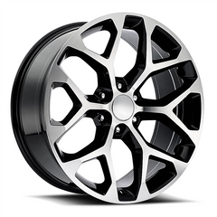 28" Snowflake Replica RP032 Wheel 🔥28X10 +30 6X139.7 🔥C.B 78.1 Black Machined Rim✅