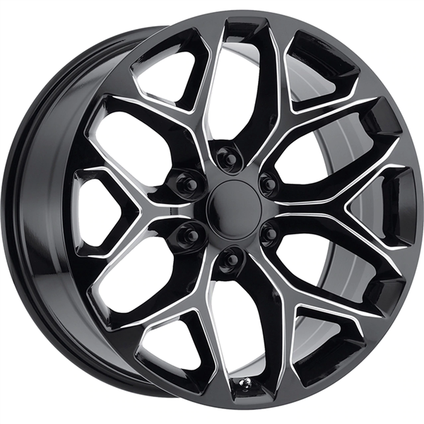 28" Snowflake Replica RP032 Wheel 🔥 28X10 +30 6X139.7 🔥 C.B 78.1 Black Milled Rim✅