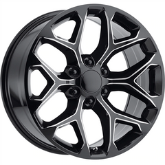 28" Snowflake Replica RP032 Wheel 🔥 28X10 +30 6X139.7 🔥 C.B 78.1 Black Milled Rim✅